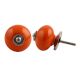 Orange Round Silver Fitting Ceramic Knob